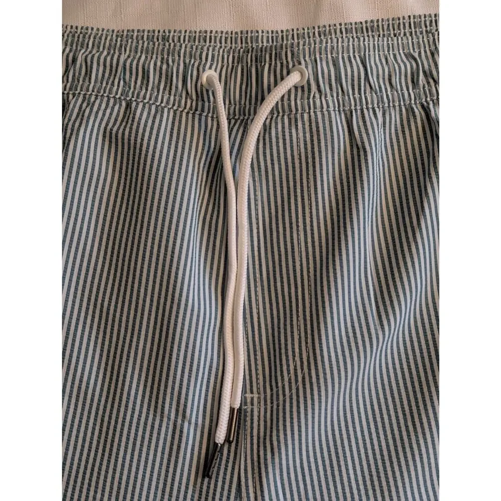 Goodfellow White & Green Striped Swim Shorts XXL
